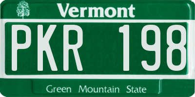 VT license plate PKR198