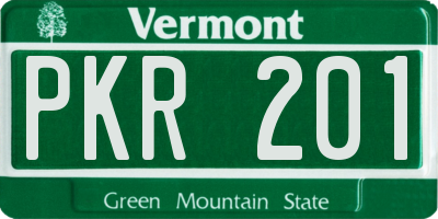 VT license plate PKR201