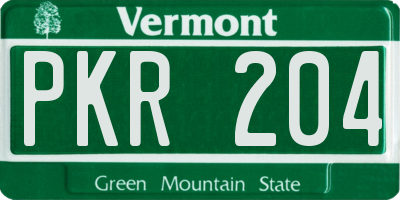 VT license plate PKR204