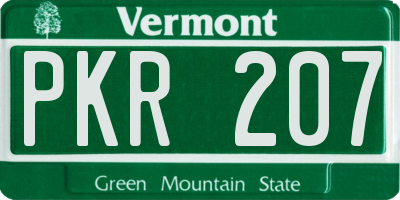 VT license plate PKR207