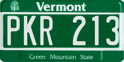 VT license plate PKR213