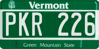 VT license plate PKR226