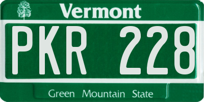 VT license plate PKR228