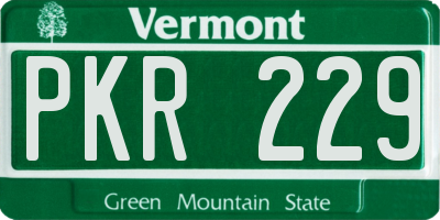 VT license plate PKR229