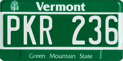 VT license plate PKR236