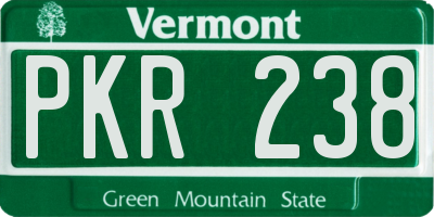 VT license plate PKR238