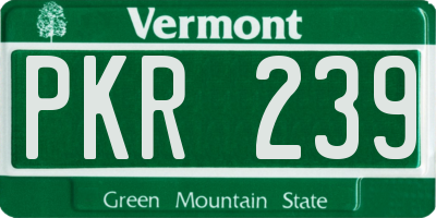 VT license plate PKR239