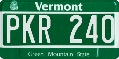 VT license plate PKR240