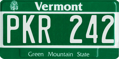 VT license plate PKR242