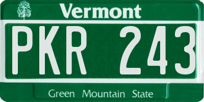 VT license plate PKR243