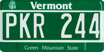 VT license plate PKR244