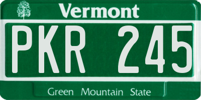 VT license plate PKR245