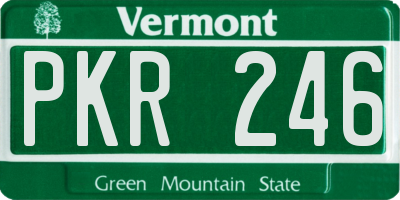 VT license plate PKR246