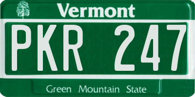 VT license plate PKR247