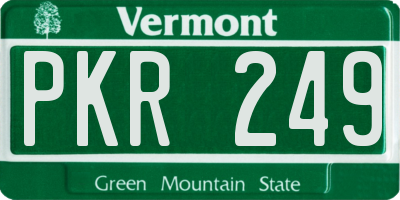 VT license plate PKR249