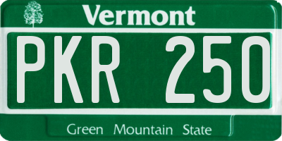 VT license plate PKR250