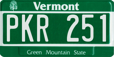 VT license plate PKR251