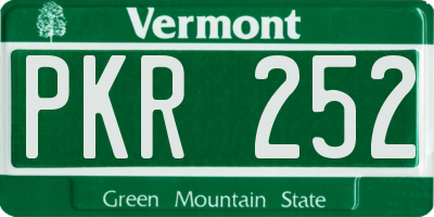 VT license plate PKR252