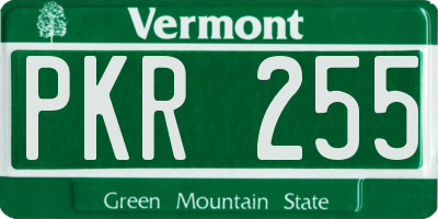 VT license plate PKR255