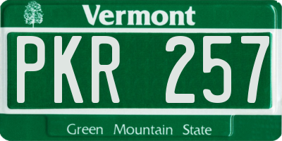 VT license plate PKR257