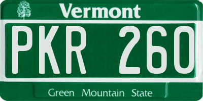 VT license plate PKR260