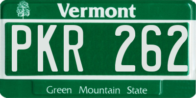 VT license plate PKR262