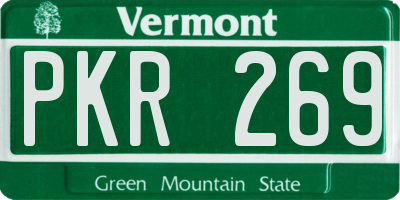VT license plate PKR269