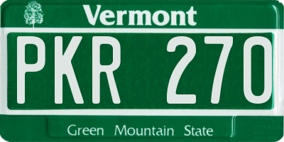 VT license plate PKR270