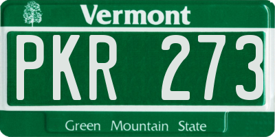 VT license plate PKR273