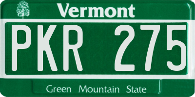 VT license plate PKR275