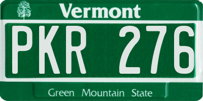 VT license plate PKR276