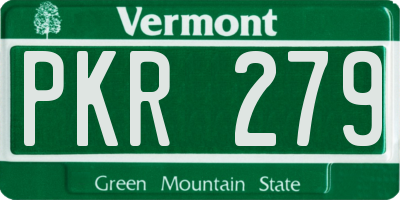 VT license plate PKR279
