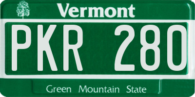 VT license plate PKR280