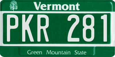 VT license plate PKR281