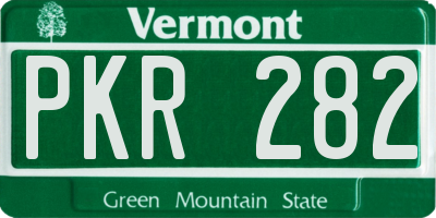 VT license plate PKR282