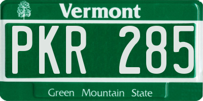 VT license plate PKR285