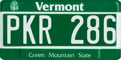 VT license plate PKR286