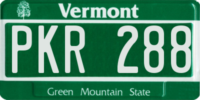 VT license plate PKR288