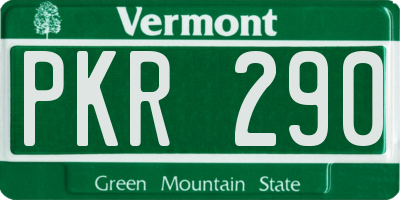 VT license plate PKR290