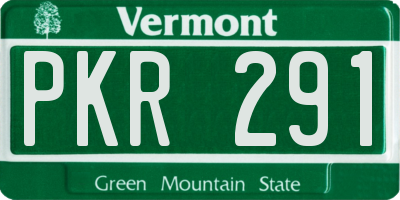 VT license plate PKR291