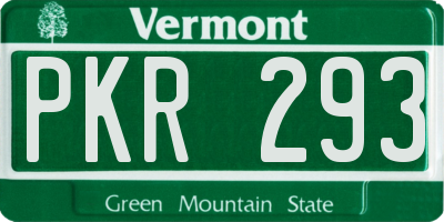 VT license plate PKR293