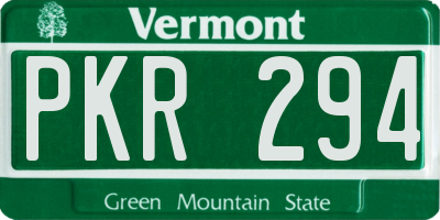 VT license plate PKR294