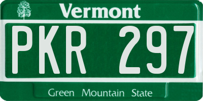 VT license plate PKR297