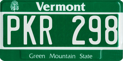 VT license plate PKR298