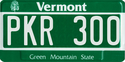 VT license plate PKR300