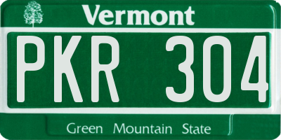 VT license plate PKR304