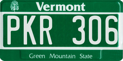 VT license plate PKR306