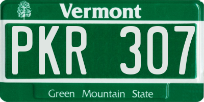 VT license plate PKR307