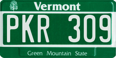 VT license plate PKR309