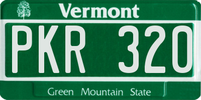 VT license plate PKR320